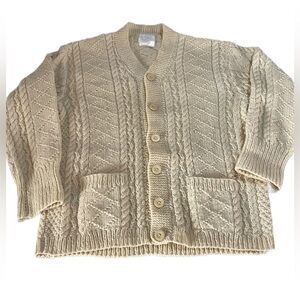 Kennedy Of Ardara Women’s Irish Made 100% Wool Small Cardigan Knit Sweater VTG‎
